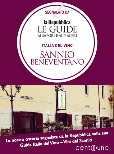 Centouno osteria sulla guida al vino di Repubblica